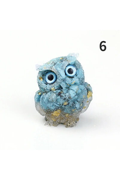 Choice9 6 قطع من أحجار الكريستال الطبيعية، حصى، بومة، تماثيل صغيرة مصنوعة يدو...