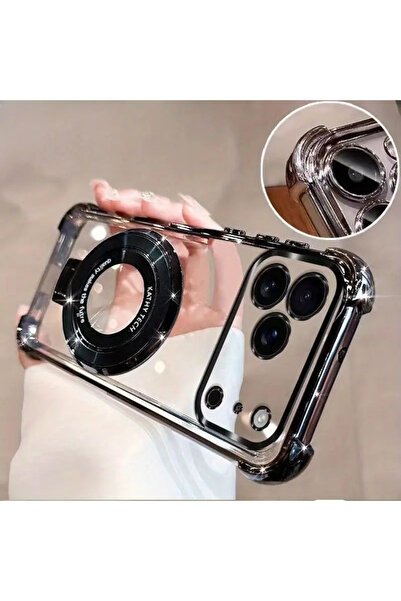 Choice7 غلاف هاتف مغناطيسي شفاف فاخر من مادة TPU باللون الأسود، مناسب لهاتف i...