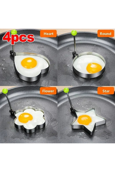Choice3 مجموعة B-4 قطع من قوالب البيض المقلي المصنوعة من الفولاذ المقاوم للصد...