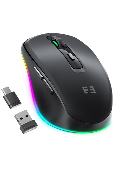 Choice1 ماوس لاسلكي أسود من سيندا، مزود بخاصية تحريك الماوس، يحافظ على تشغيل ...