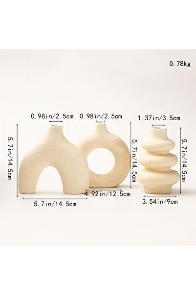 choice2 Light Yellow Bohemian ceramic vase set, decorative vase ornaments, we...