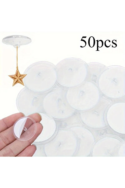 Choice 50 قطعة من خطافات السقف الشفافة الصغيرة - سهلة التركيب، ذاتية اللصق ول...