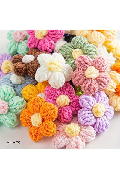 Choice 30pcs 30pcs 1.6 Inch Flower Sew on Patches Crochet Floral Petals Handm...