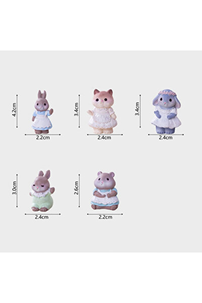 Choice Multi-Colored 5pc Cute Maid Rabbit Cat Mouse Animal Easter Decoration ...