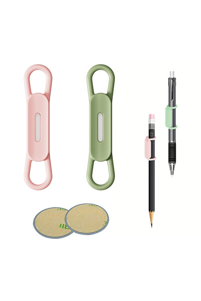 Choice1 حامل أقلام مغناطيسي، 6 قطع، لون وردي، لون أخضر، خطاف أقلام سيليكون قا...