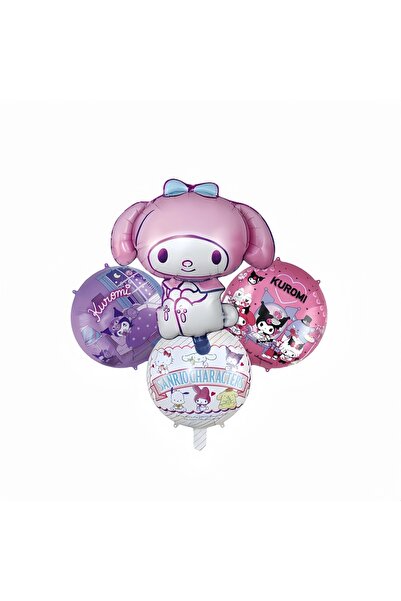 Choice6 مجموعة بالونات سانريو هيلو كيتي وكورومي (4 قطع) - نمط آخر - 8 قطع - ب...