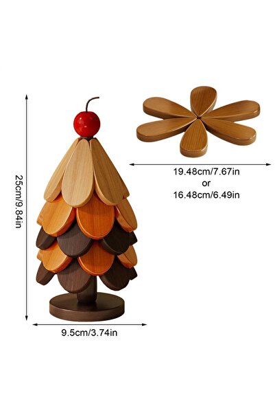 Choice1 قاعدة خشبية قابلة للطي على شكل شجرة عيد الميلاد من إس بي، 5 قطع، مقاو...