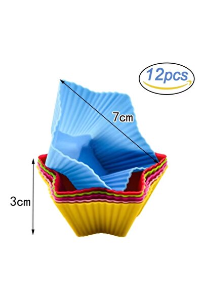 Choice3 مجموعة قوالب سيليكون للكيك على شكل نجوم (12 قطعة) - قوالب دائرية، على...