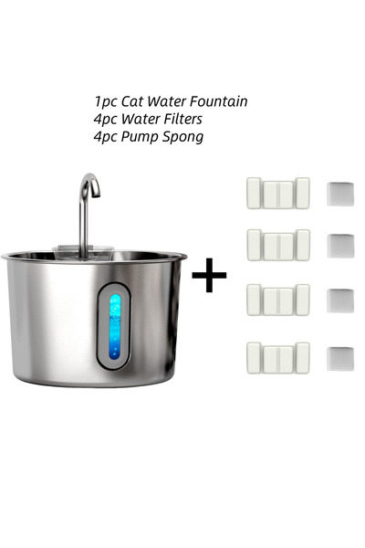 Choice1 with 4pack Filters OYES 2.2L round Automatic Cat Water Fountain Stain...