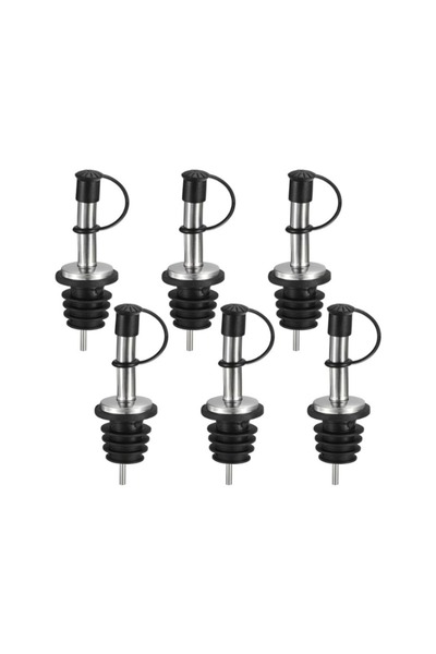 Choice1 6pcs black Stainless Steel Bottle Pourers 90mm/3.54" Olive Oil Spout ...