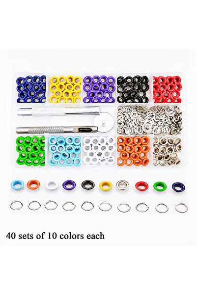 Choice مجموعة واحدة من 400 قطعة من حلقات التثبيت النحاسية مقاس 5 مم، 10 ألوان...