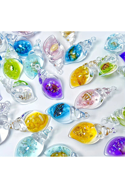Choice1 10 قطع من دلايات صدفية لامعة من الراتنج بألوان عشوائية، 10/20 قطعة، م...