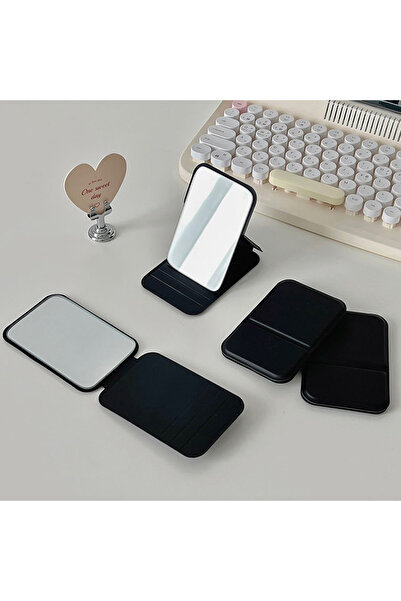 Choice4 Black Women Mini Mirror Folding Makeup Hand Mirror Portable Single-si...