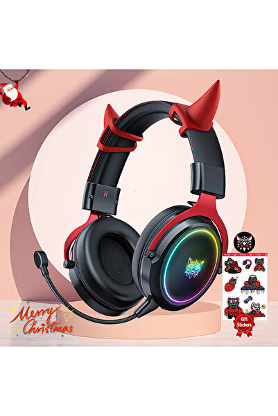 choice2 سماعة ألعاب أونيكوما X10 سوداء اللون مع ملصق، مزودة بإضاءة RGB بأسلاك...