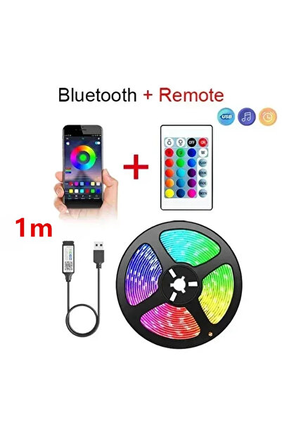 Choice3 شريط إضاءة جداري LED ذكي RGB 5050 بتقنية بلوتوث، بطول متر واحد، مع تح...