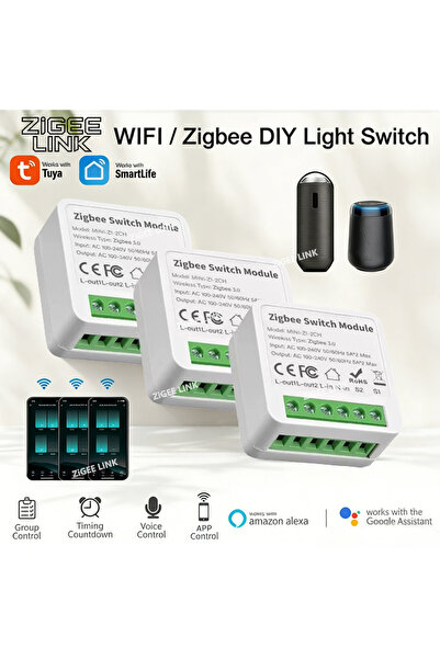 choice2 مفتاح ذكي صغير ثنائي الاتجاه من نوع ZIGBEE 16A Tuya Zigbee3.0 / WiFi،...