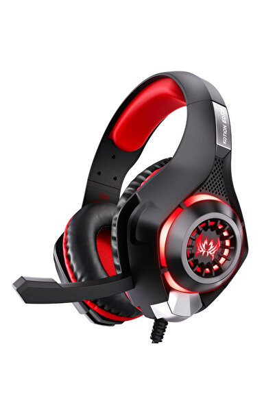 Choice سماعة ألعاب GS400 حمراء مزودة بميكروفون مانع للضوضاء، صوت جهير قوي، صو...