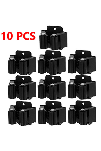 Choice7 Black-(10PCS) 1-10pcs Stainless Steel Mop Broom Holder Wall Mounted R...