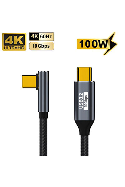 Choice كابل USB-C إلى USB-C أسود بطول 2 متر، يدعم الشحن السريع PD100W، من نوع...