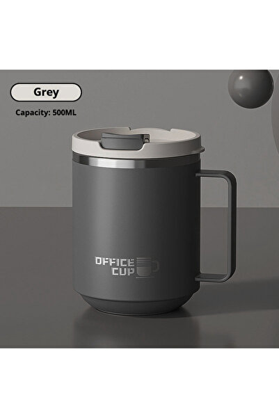 Choice1 480ML Grey 480ML Stainless Steel Double Wall Insulated Coffee Mug Wit...