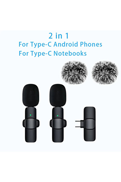 Choice5 ميكروفون لاسلكي صغير محمول من نوع Typec 1in2-k1 بتردد 2.4 جيجا هرتز، ...