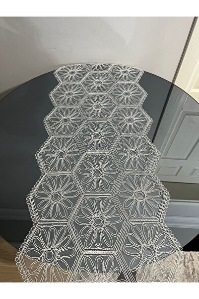 BRL ÇEYİZ HOME French Lace Luxury Tulle Guipure Chic Single Runner 40X110 cm