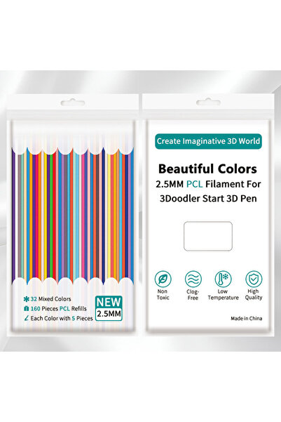 Choice 2.5mm 160 Pcs 110/160PCS 32 Colors 3D Pen Filament Refills Compatible ...