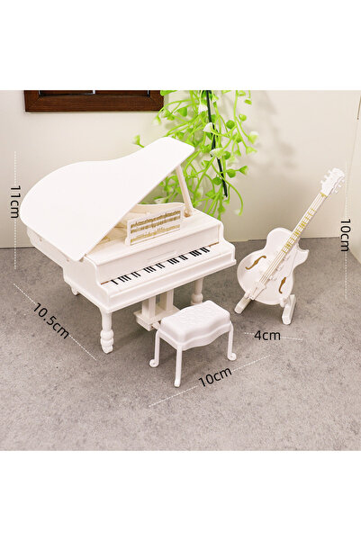 Choice1 مجموعة بيانو أبيض، نموذج محاكاة لبيت الدمى، أثاث بيانو كبير، زينة مصغ...