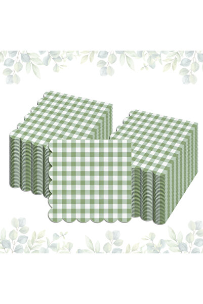 Choice10 20 قطعة YX037-9 20/40/60 قطعة مناديل قماش منقش ملونة بنقشة مربعات، ل...