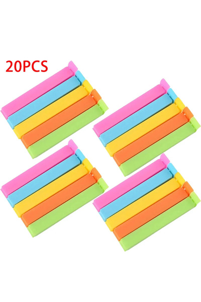 Choice1 20 قطعة لون عشوائي 5/10/20 قطعة مشابك بلاستيكية محمولة لإغلاق حقيبة ا...