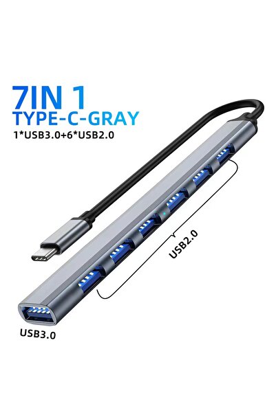Choice1 7 in 1 Type-C 7 Ports USB 3.0 Type C HUB Expander Splitter High Speed...