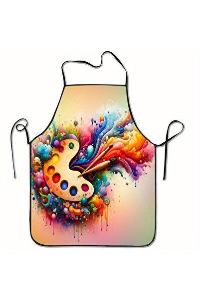 Choice1 50X75cm 1 1pc Vibrant Abstract Paint Palette Printed Apron - Colorful...