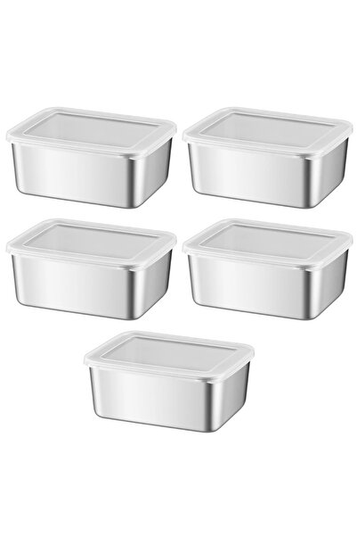 Choice 5Pcs 316 Stainless Steel Food Storage Serving Tray Rectangle Sausage N...