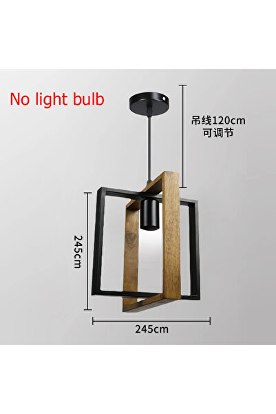 Choice No light bulb American Chandelier Lamp Retro Iron Wood Pendant Lamp Ba...