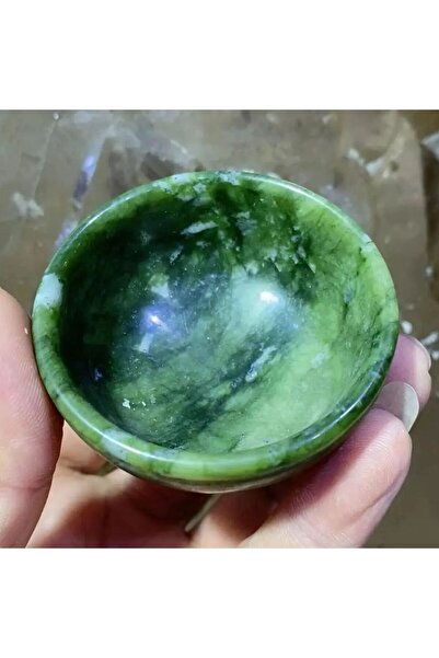 Choice 6cm light green 6cm NaturalXiuyan Jade Stone Tea Cup Carvings Healing ...
