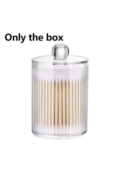 Choice 1pcs Round Acrylic Cotton Swab Box with Lid Dustproof Makeup Cotton St...
