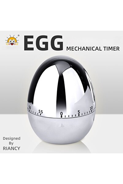 Choice1 مؤقت ميكانيكي فضي اللون، جهاز مطبخ، مجموعة أدوات، عد تنازلي لسلق البي...