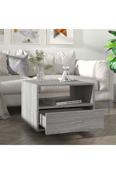 Concept Τραπεζάκι σαλονιού, γκρι sonoma, 55x55x40 εκ., επεξεργασμένο ξύλο