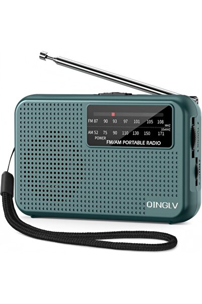 Choice راديو صغير محمول أخضر اللون، يعمل ببطارية، يستقبل إشارات AM وFM، يتميز...