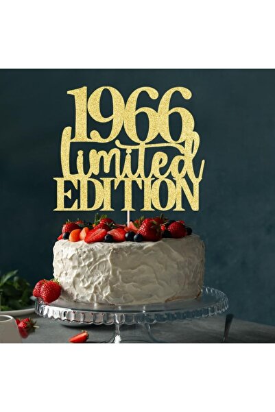 Choice Gold 1pc1966 60th Birthday Cake Topper, Cheers to 60 Years Gold Glitte...