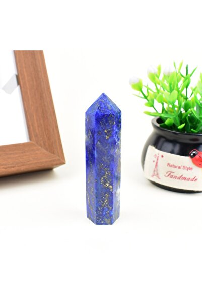 Choice3 حجر لازورد طبيعي، قطعة واحدة، 5-6 سم، حجر لازورد، رأس مسلة، معدن علاجي