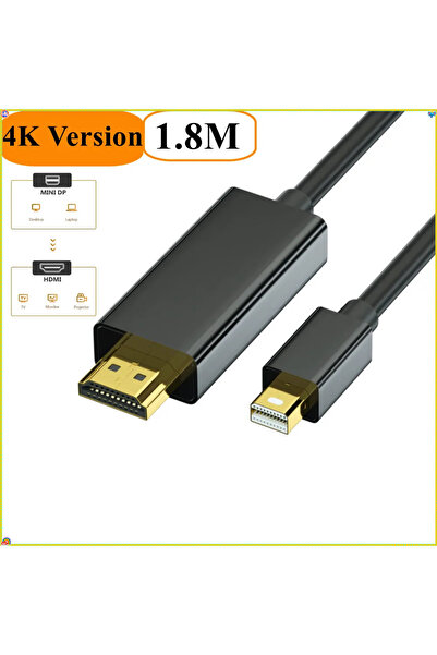 Choice1 1.8m Black 4k Mini DP to HDMI-compatible Cable Adapter for MacBook Pr...