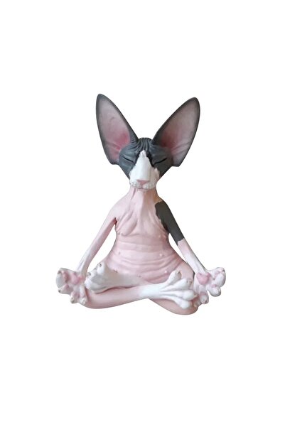 Choice زينة قطة بلا شعر مصنوعة من الراتنج للتأمل، زينة إبداعية للطاولة، حرف ي...