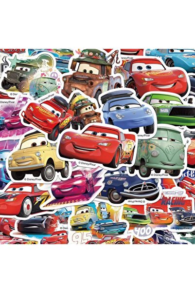 Choice ملصقات كرتونية لشخصيات لايتنينغ ماكوين، لون بيج، 50 قطعة، 4 سم، مناسبة...