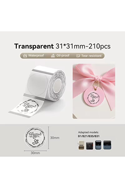 choice2 طابعة ملصقات شفافة صغيرة محمولة RoundTrans 31-31 Niimbot B1 B21S B21P...