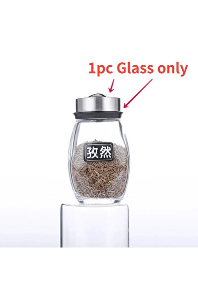 Choice1 1pc Kitchen Rotating Se Bottle Set Glass Material Seasoning Salt Suga...