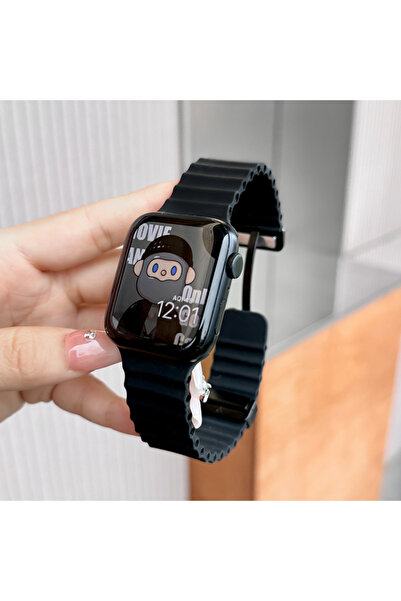 Choice21 سوار ساعة أسود بإبزيم مغناطيسي، متوفر بأحجام 42، 44، 45، 46، و49 مم،...