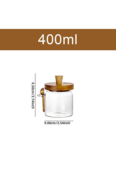 Choice1 400ml Glass Jar Grains Coffee Bean Tealeaf Storage Containers with Wo...