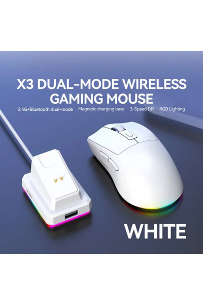 Choice1 ماوس بلوتوث أبيض X3 ثنائي الوضع، دقة 1600 نقطة في البوصة، ماوس لاسلكي...