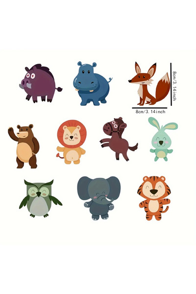 Choice مجموعة من 10 قطع من ملصقات الحمام متعددة الألوان بنقوش حيوانات، مانعة ...